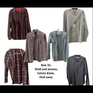 Men’s size XL button up shirts and button up flannels lot